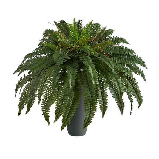 30'' Faux Fern Plant in Clay Planter