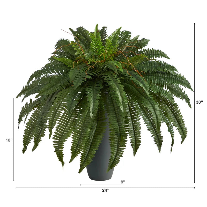 30'' Faux Fern Plant in Clay Planter