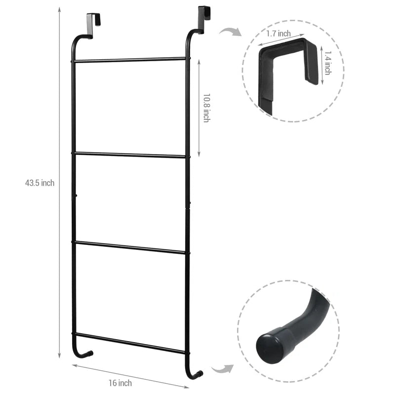 WAYTB-HOM0071BLK Barra para toallas para colocar sobre la puerta de 43,5''