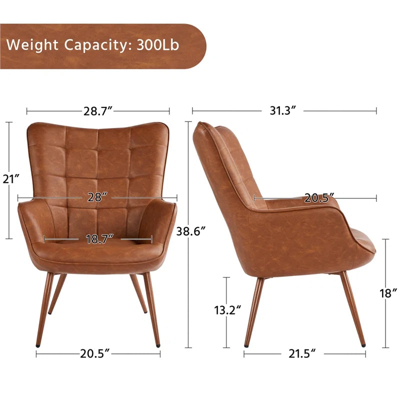 Silla Wingback Aichele de cuero vegano