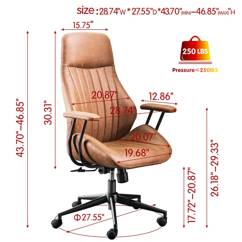 Silla ejecutiva Albaugh de gamuza