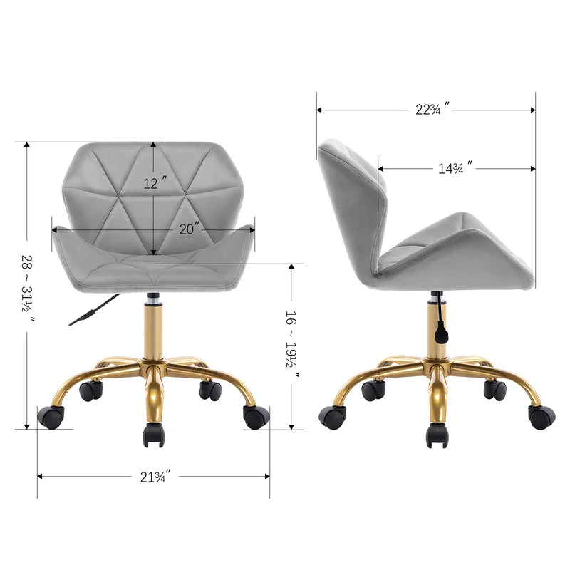 Silla operativa de terciopelo Alec