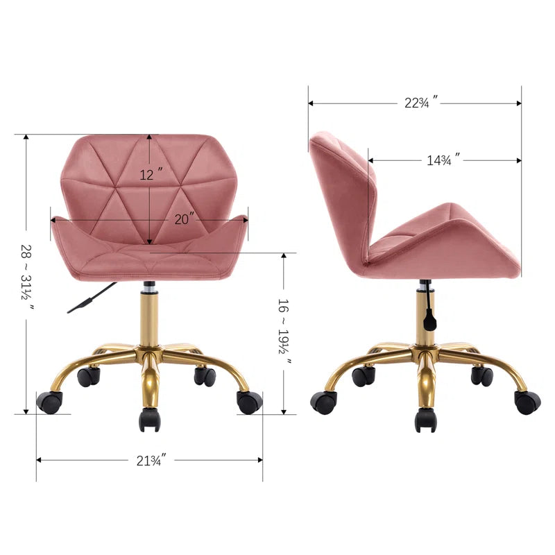 Silla operativa de terciopelo Alec