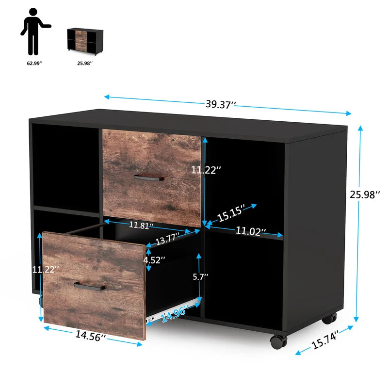 Archivador móvil Anastazja de 39,4'' de ancho