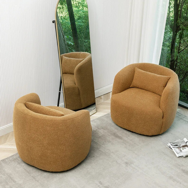 Sillón giratorio tapizado Armetta Boucle de 34" de ancho (juego de 2)