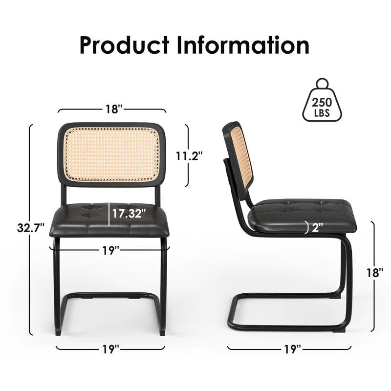 Silla lateral Baskaran con respaldo macizo capitoné (juego de 2)