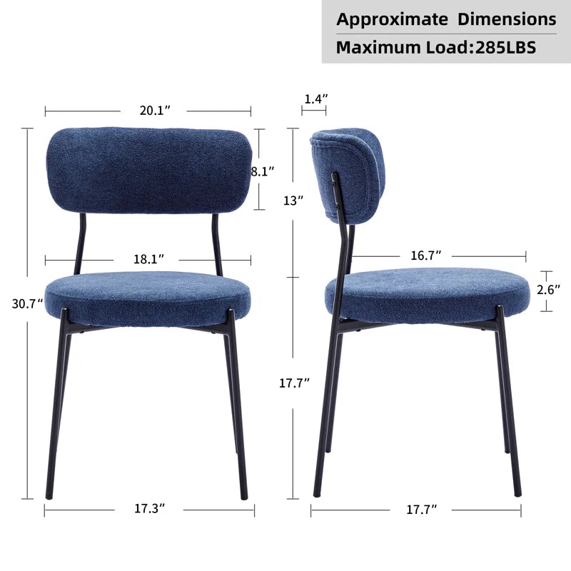 Silla auxiliar Jissele Boucle con respaldo macizo (juego de 2)