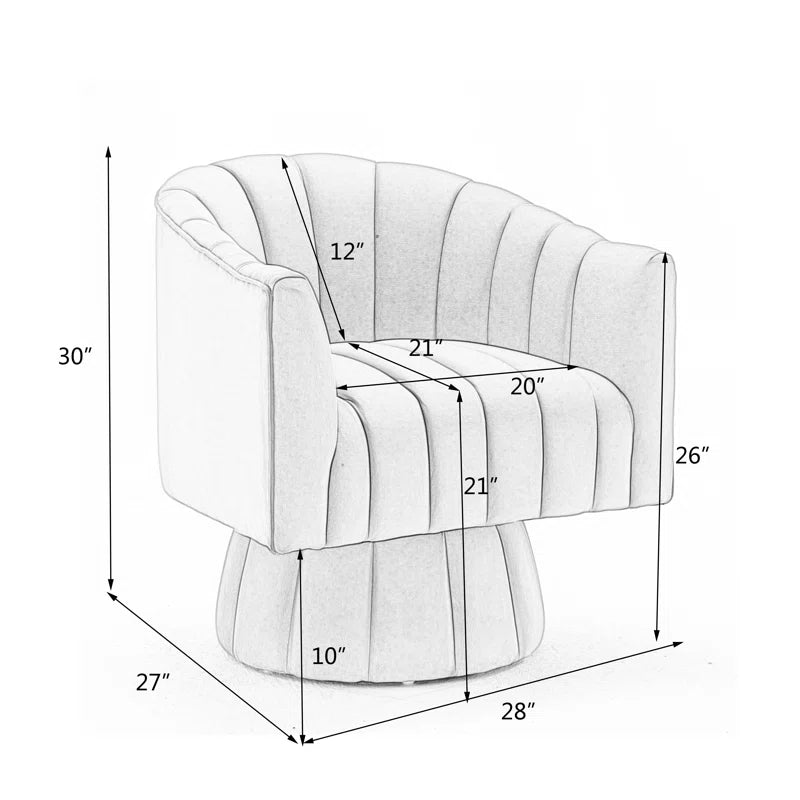 Murrow - Silla barril giratoria tapizada