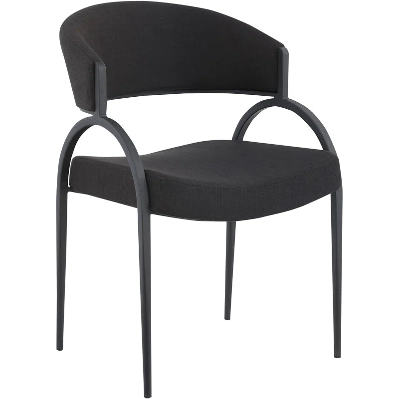 Silla de comedor Privet negra (Juego de 2)