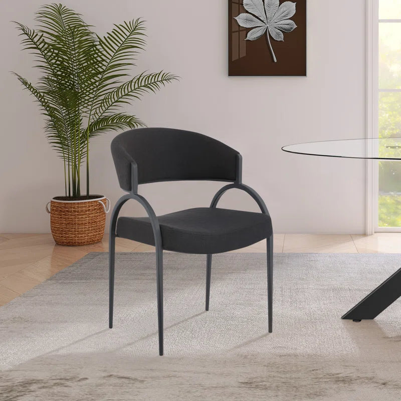 Silla de comedor Privet negra (Juego de 2)