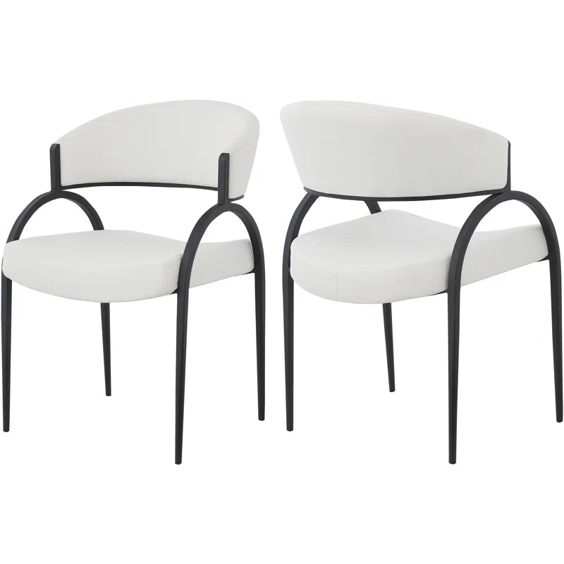 Silla de comedor Privet negra (Juego de 2)