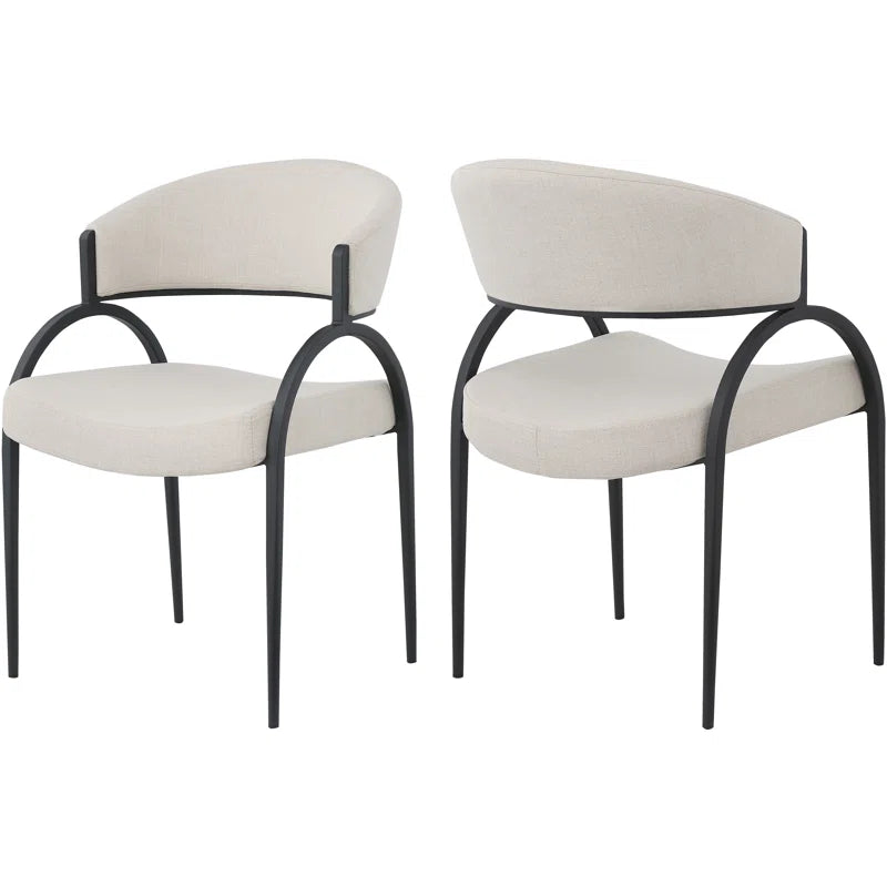 Silla de comedor Privet negra (Juego de 2)