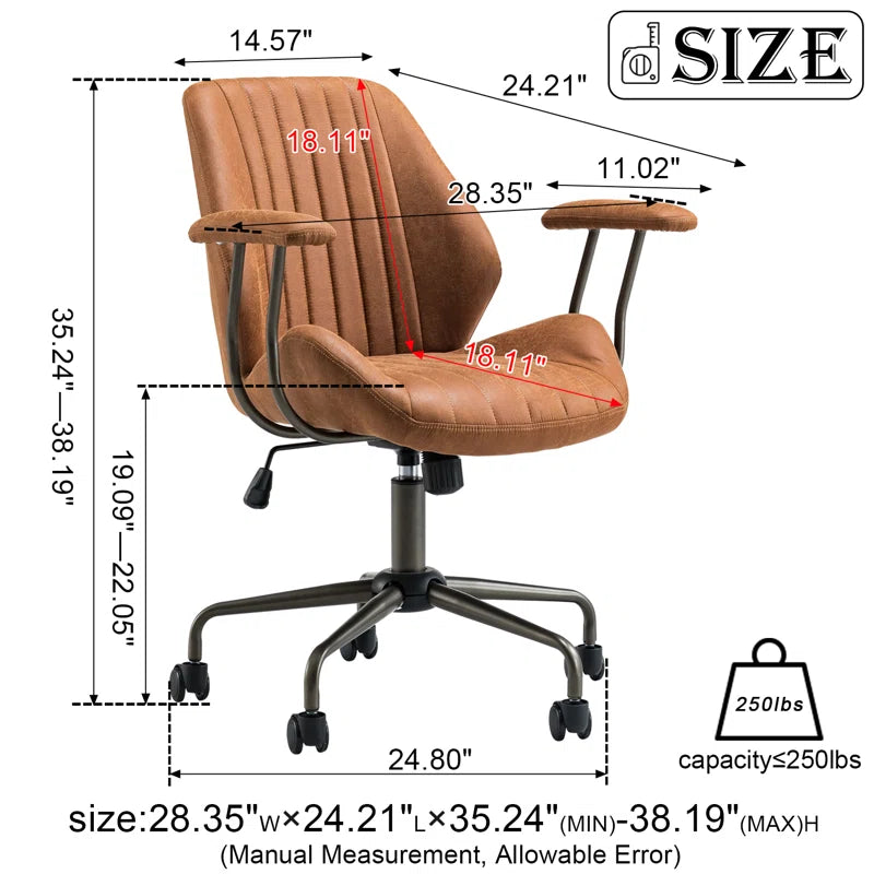 Silla operativa de gamuza Raybourne