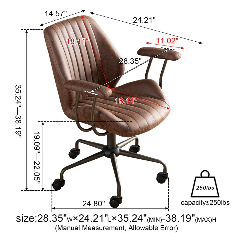 Silla operativa de gamuza Raybourne