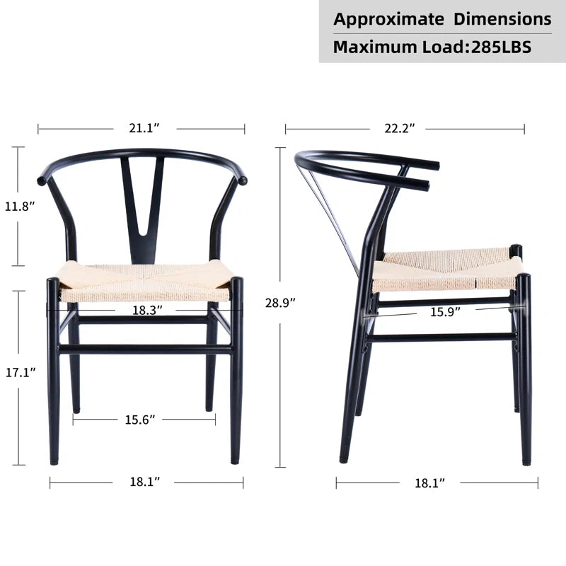 Silla auxiliar Southall de metal (juego de 2)