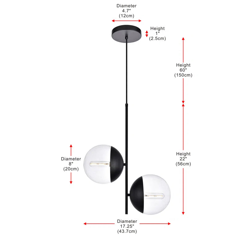 Yearby 2 - Lámpara de araña con forma de globo con luz regulable